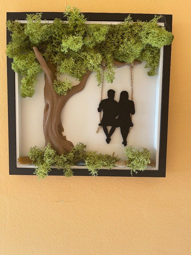 Cadre Floral - Cadre Couple sur Balançoire