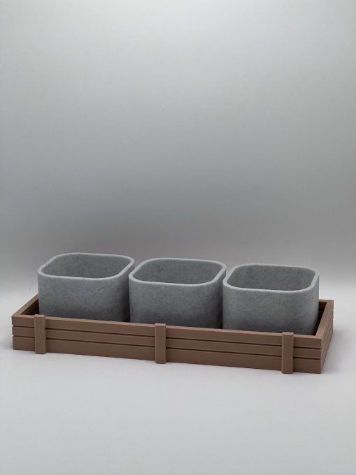 Caisse + 3 Pots