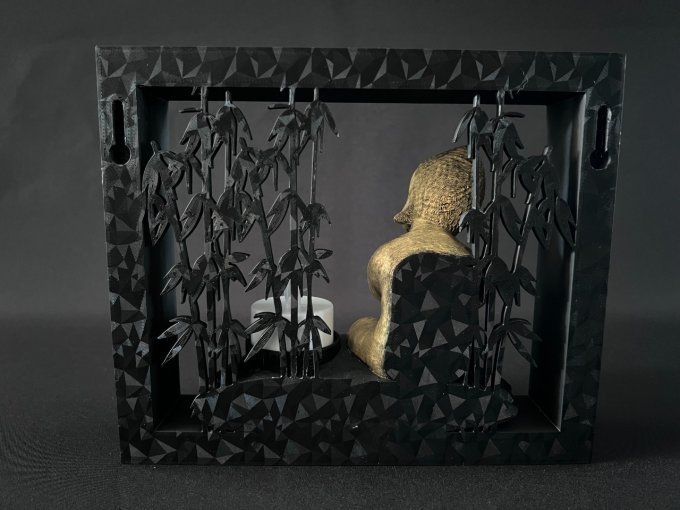 Cadre Buddha tealight-bambou