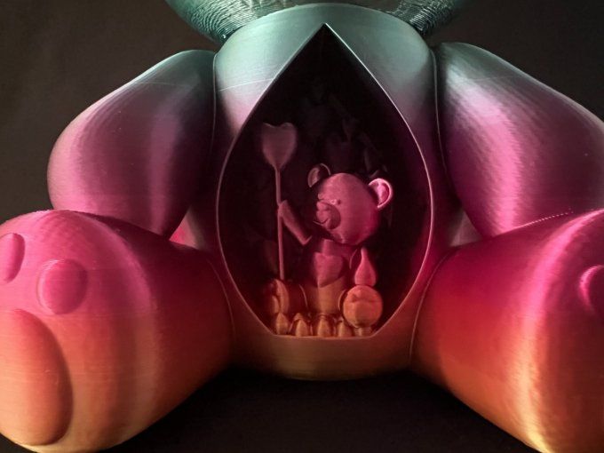 Ourson décor dans le ventre