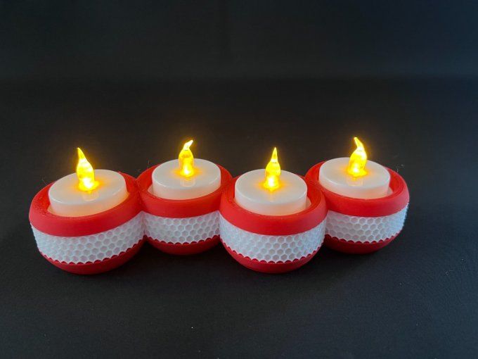 Support 4 Bougies Leds