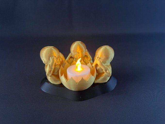 Petit buddhas tealight ne pas voir, dire, entendre