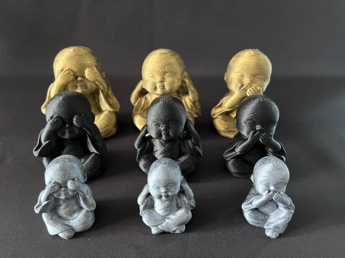 3 Buddhas de la sagesse ne pas voir, dire, entendre