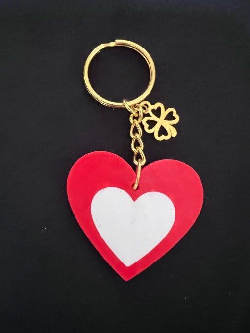Porte clé, silhouette couple dans coeur