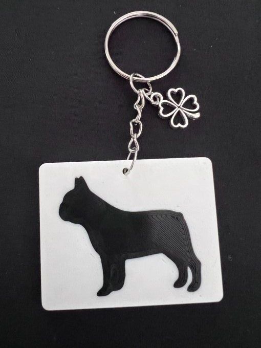 Porte clé Bulldog Français de profil