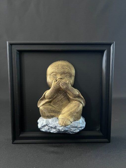 Cadre Buddha ne pas voir, dire, entendre (individuel)