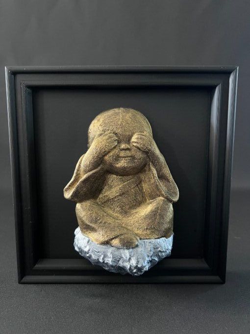 Cadre Buddha ne pas voir, dire, entendre (individuel)