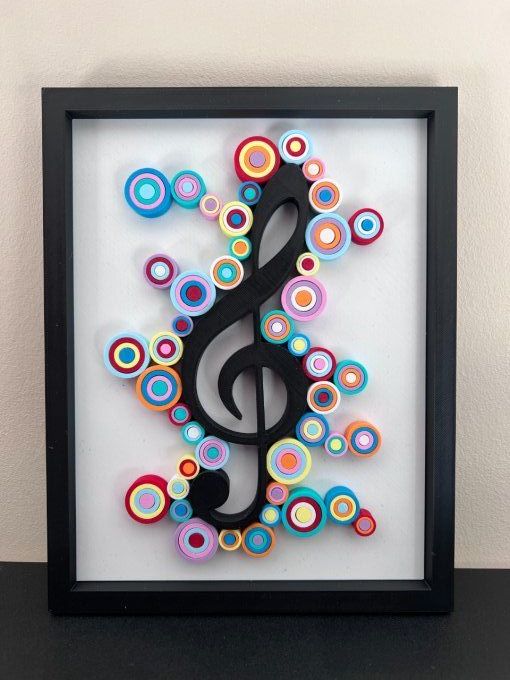 Cadre Art Quilling - Clef De Sol 