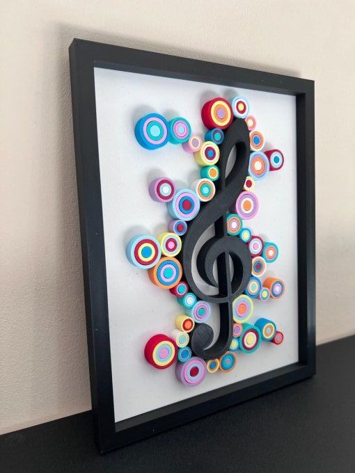 Cadre Art Quilling - Clef De Sol 
