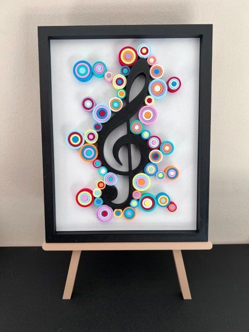 Cadre Art Quilling - Clef De Sol 