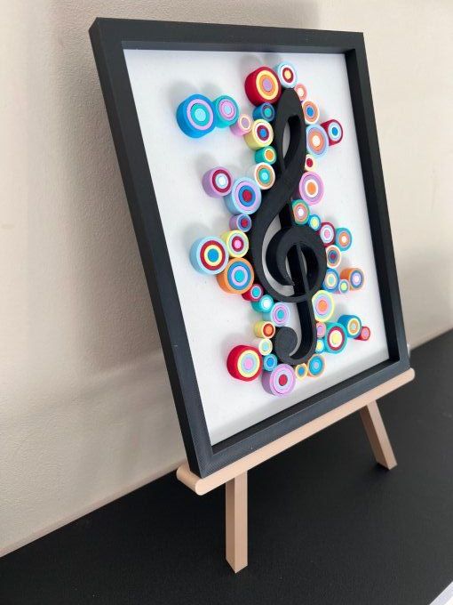 Cadre Art Quilling - Clef De Sol 