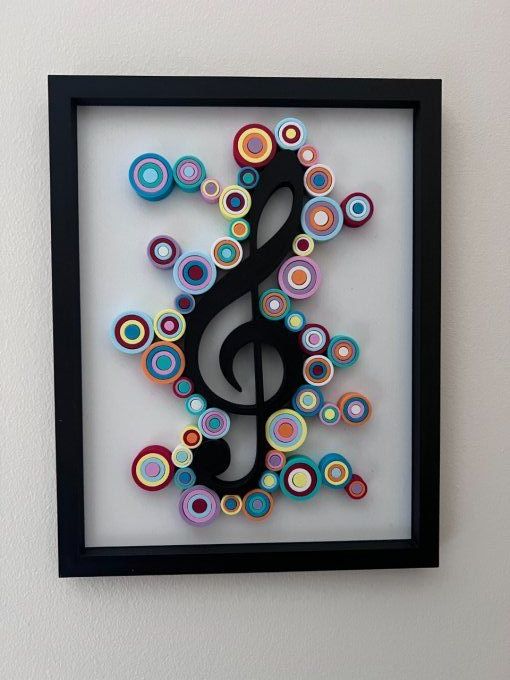 Cadre Art Quilling - Clef De Sol 