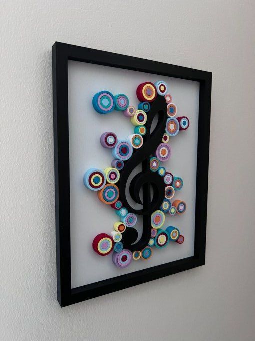 Cadre Art Quilling - Clef De Sol 
